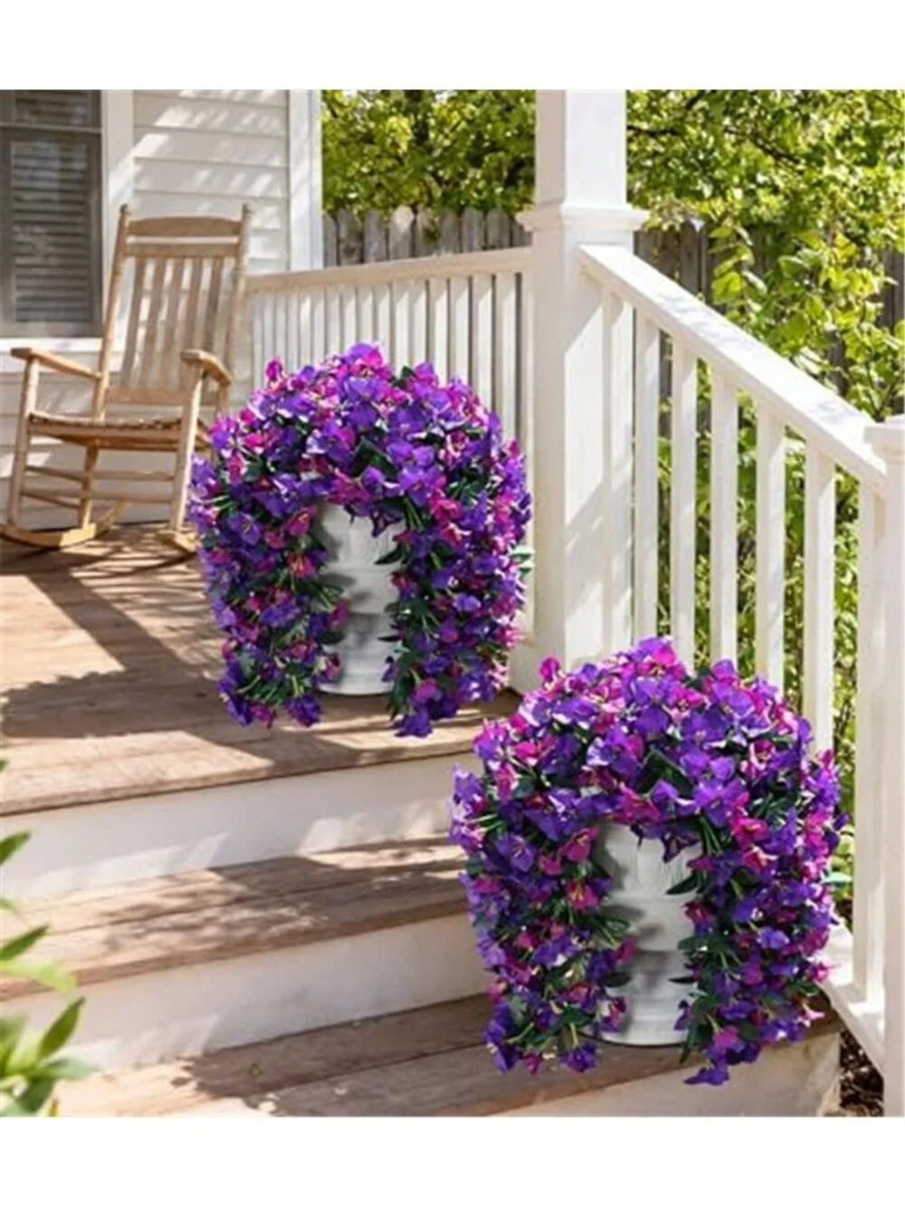2pc Faux Bougainvillea Silk Vines UV Resistant Outdoor Fake Flowers Trailing